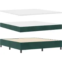 vidaXL LED Box Spring Bed Donkergroen 180 x 200 cm Fluweel