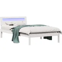 vidaXL Bedframe met hoofdeinde Wit 90 x 190 cm Massief grenenhout