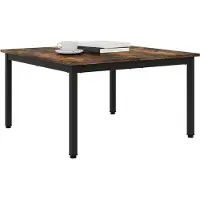 vidaXL Salontafel Rook Eik 80 x 80 x 45 cm Bewerkt hout