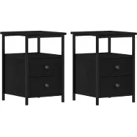 vidaXL Nachtkastjes 2 st 34x35,5x50 cm bewerkt hout zwart eikenkleurig
