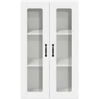 vidaXL Wandkast met glazen deuren, model LUCCA, wit, 60 x 31 x 100 cm, materiaal: houtvezelplaat