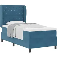 vidaXL Boxspring bed met hoofdeinde Donkerblauw 190 x 90 cm Fluweel