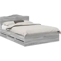 vidaXL Bedframe met lade Grijs Sonoma 160 x 200 cm Ingenieurshout
