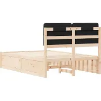 vidaXL Bedframe met Gevoerde Hoofdbord Zwart 120 x 200 cm