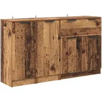 vidaXL Dressoir 3 st Oud Hout 120 x 30 x 70 cm Bewerkt hout