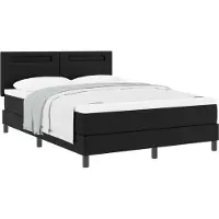 vidaXL Boxspring bed met hoofdeinde Zwart 140 x 200 cm Kunstleer