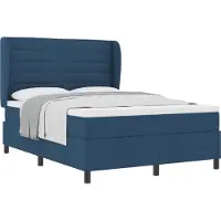 vidaXL Boxspring bed met matras met hoofdeinde Blauw 160 x 200 cm Stof
