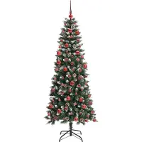 vidaXL Kunstkerstboom met 300 LED Groen 180 cm PVC en Plastic en Staal