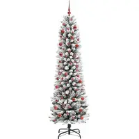 vidaXL Kunstkerstboom Wit 210 cm PVC en Metaal en Plastic