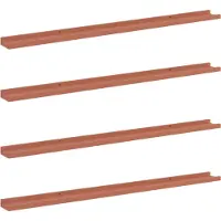 vidaXL Wandplank Muurmontage 4 st Rood 115 x 9 x 3 cm Bewerkt hout