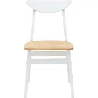 vidaXL Eetstoelen 2 st Massief Rubberhout Wit 42 x 47.5 x 81 cm