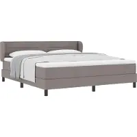 vidaXL Boxspring bed met hoofdeinde Taupe 180 x 200 cm Stof
