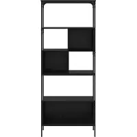 vidaXL Boekenkast 7-laags 76 x 33 x 188,5 cm Bewerkt hout Zwart Eiken