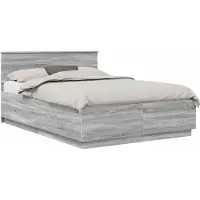 vidaXL Bedframe met hoofdeinde Grijs sonoma 160 x 200 cm Bewerkt hout