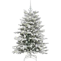 vidaXL Kunstmatige Hinged Kerstboom Wit 150 cm PE en PVC