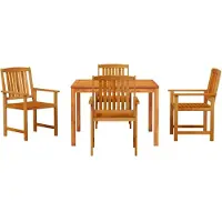 vidaXL Tuin Eettafel Set 5 st Bruin Massief Acacia Hout