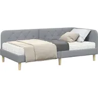vidaXL Hoek Bed Frame Lichtgrijs 90 x 190 cm Stof