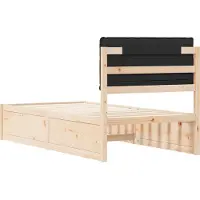 vidaXL Bedframe met Gevoerde Hoofdbord Zwart 100 x 200 cm