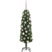 vidaXL Kunstkerstboom Groen 120 cm PVC en Staal en Kunststof
