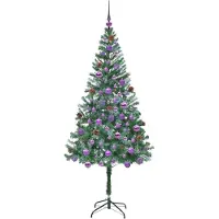 vidaXL Kunstkerstboom met 300 LED Groen 180 cm PVC en Staal