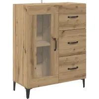 vidaXL Highboard Artisan Eiken 69,5 x 34 x 180 cm Bewerkt hout
