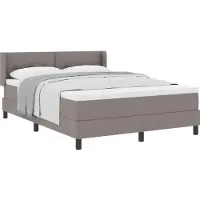 vidaXL Boxspring bed met kussen met hoofdeinde Taupe 200 x 140 cm Stof