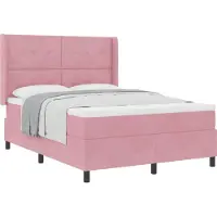 vidaXL Boxspring bed met hoofdeinde Roze 160 x 200 cm Fluweel