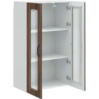 vidaXL Wandglas Kasten PORTO Bruin Eiken 60 x 31 x 100 cm Bewerkt hout