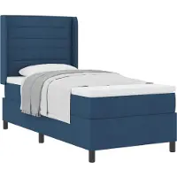 vidaXL Boxspring bed met kussen met hoofdeinde Blauw 200 x 90 cm Stof