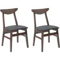 vidaXL Eetstoelen 2 st Massief Rubberhout Lichtbruin 42 x 47.5 x 81 cm