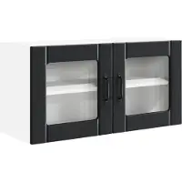 vidaXL Wandglaskast PORTO Zwart 80 x 31 x 40 cm Bewerkt hout