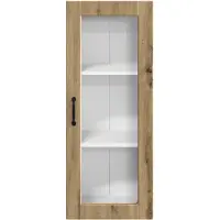 vidaXL Wandkast met glazen deuren, model PORTO, artisan eikenhout, 40 x 31 x 100 cm