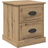 vidaXL Nachtkastje 2 pcs Artisan Eiken 39 x 39 x 47.5 cm Bewerkt hout