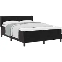 vidaXL Boxspring bed met hoofdeinde Zwart 190 x 140 cm Fluweel