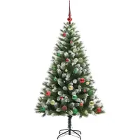 vidaXL Kunstmatige Scharnierende Kerstboom met Gevlokte Sneeuw Warmwit