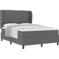 vidaXL Boxspring bed met matras Donkergrijs 160 x 200 cm Stof