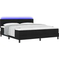 vidaXL Boxspringbed met LED-verlichting, zwart, 180 x 200 cm, gestoffeerd
