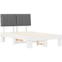 vidaXL Bedframe met gestoffeerd hoofdeinde, lichtgrijs, 120 x 190 cm