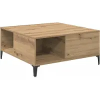 vidaXL Salontafel Artisan Eiken 80 x 80 x 36,5 cm Bewerkt hout