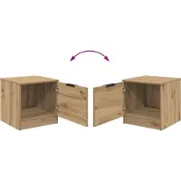vidaXL Bedkast 2 st Artisan Eiken 40 x 39 x 40cm Bewerkt hout