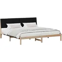 vidaXL Bedframe met hoofdeinde Bruin 200 x 200 cm Massief grenenhout