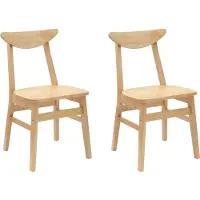 vidaXL Eetstoelen 2 st Massief Rubberhout Naturel 42 x 47.5 x 81 cm