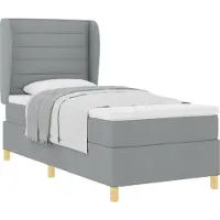 vidaXL Boxspring bed met matras Lichtgrijs 200 x 80 cm Stof