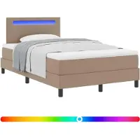 vidaXL Boxspringbed met hoofdeinde, cappuccino, 120 x 200 cm, kunstleer