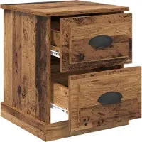 vidaXL Nachtkastje 2 pcs Oudhout 39 x 39 x 47.5 cm Bewerkt hout