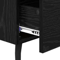 vidaXL Nachtkastje 2 st Zwart Eiken 40 x 35 x 47,5 cm Bewerkt hout