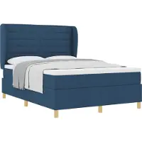vidaXL Boxspring bed met matras met hoofdeinde Blauw 200 x 140 cm Stof