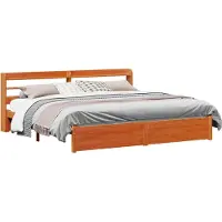 vidaXL Bedframe met plank Wasbruin 180 x 200 cm Massief Vurenhout