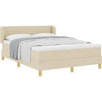 vidaXL Boxspring bed met matras met hoofdeinde Crème 160 x 200 cm Stof