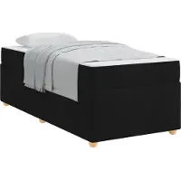 vidaXL Bedframe met matras Zwart 90 x 190 cm Stof